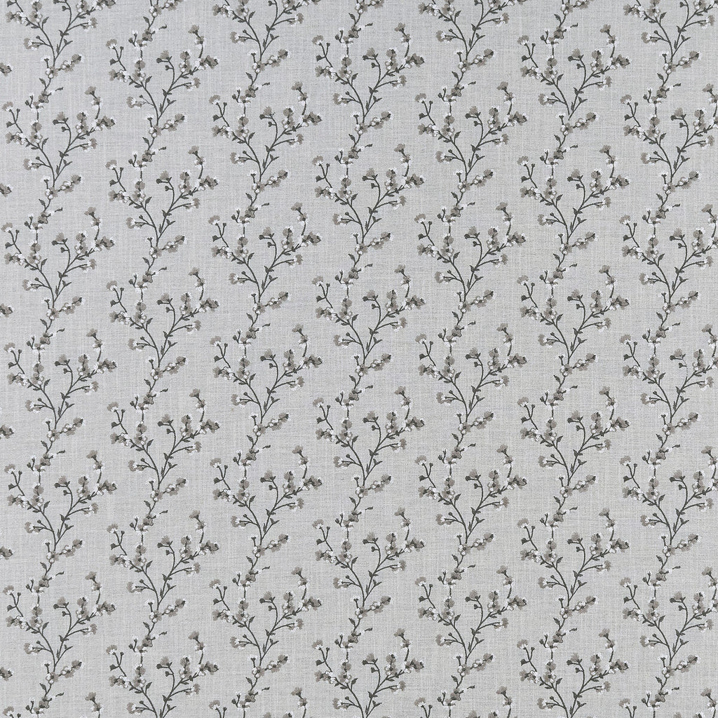 Samples and Purchasing available for Blossom - Charcoal Grey By Clarke And Clarke | Clarke & Clarke Origins |Botanical & Floral  Multipurpose Embroidery at Designer Wallcoverings and Fabrics