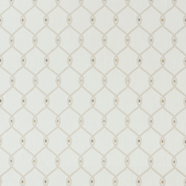Opus - Ivory White By Clarke And Clarke | Clarke & Clarke Origins | Geometric Multipurpose Embroidery