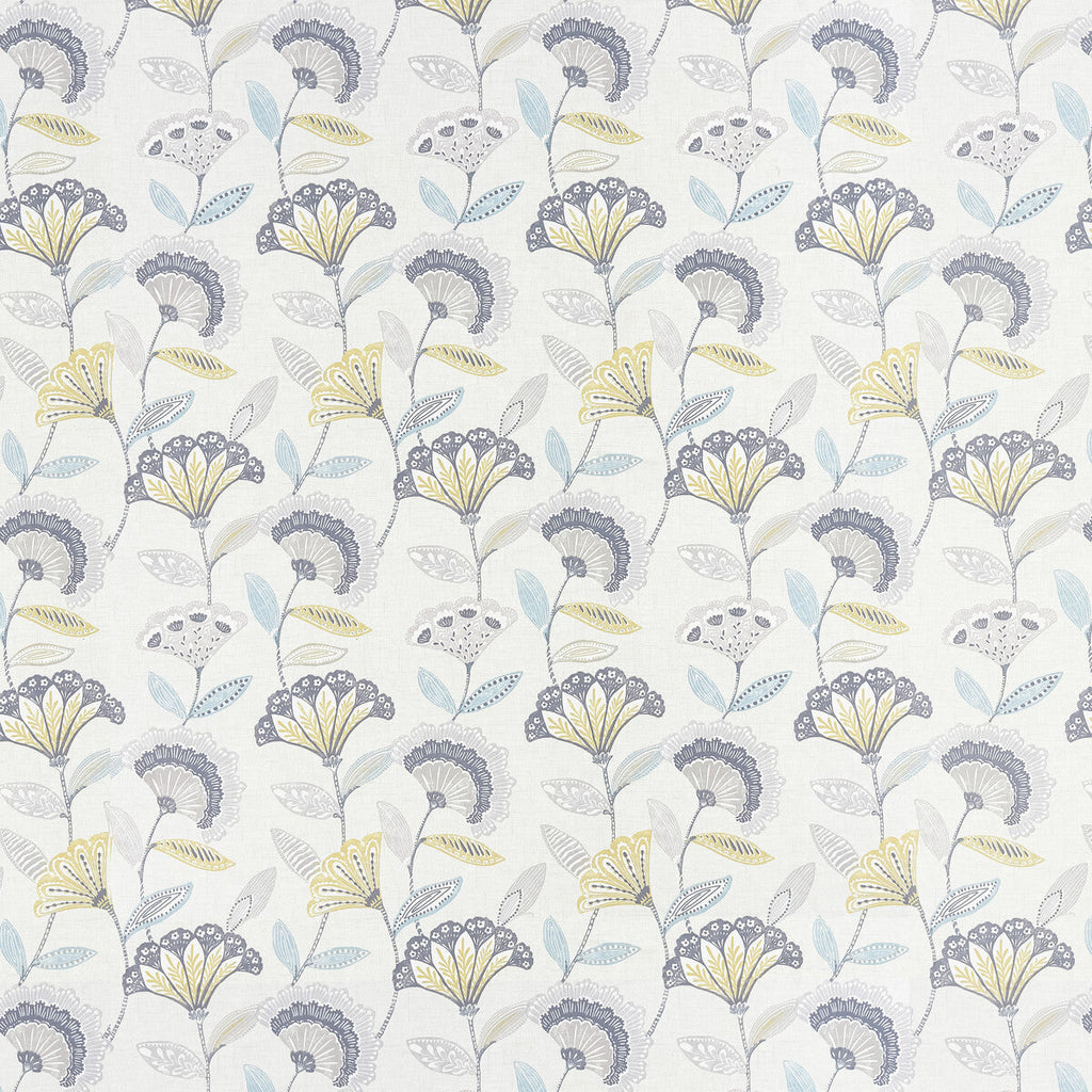 Samples and Purchasing available for Bohemia - Charcoal/Ochre Grey By Clarke And Clarke | Bohemia By Studio G For C&C |Botanical & Floral  Multipurpose Print at Designer Wallcoverings and Fabrics