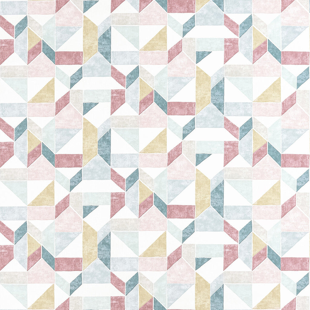 Samples and Purchasing available for Lanna - Mineral/Blush Multi By Clarke And Clarke | Bohemia By Studio G For C&C |Geometric  Multipurpose Print at Designer Wallcoverings and Fabrics
