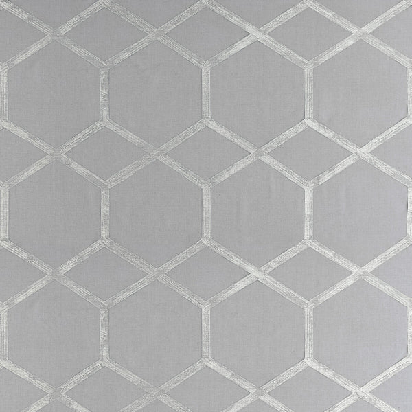 Forma - Charcoal/Silver Grey By Clarke And Clarke | Clarke & Clarke Metalli |Geometric Metallic Drapery Casement