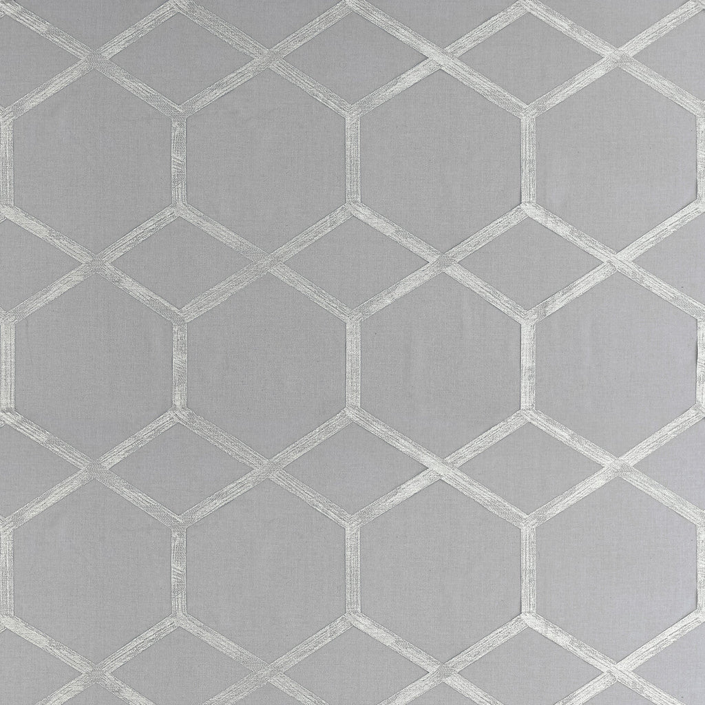 Samples and Purchasing available for Forma - Charcoal/Silver Grey By Clarke And Clarke | Clarke & Clarke Metalli |Geometric Metallic Drapery Casement at Designer Wallcoverings and Fabrics