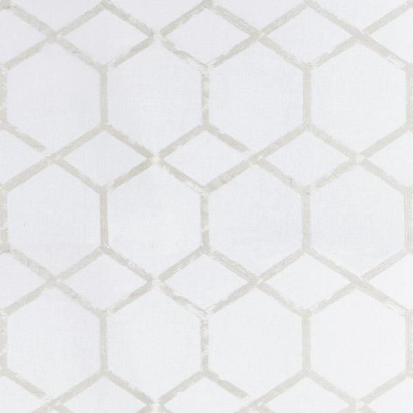 Forma - Ivory/Silver White By Clarke And Clarke | Clarke & Clarke Metalli |Geometric Metallic Drapery Casement