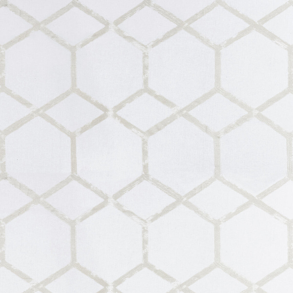 Samples and Purchasing available for Forma - Ivory/Silver White By Clarke And Clarke | Clarke & Clarke Metalli |Geometric Metallic Drapery Casement at Designer Wallcoverings and Fabrics