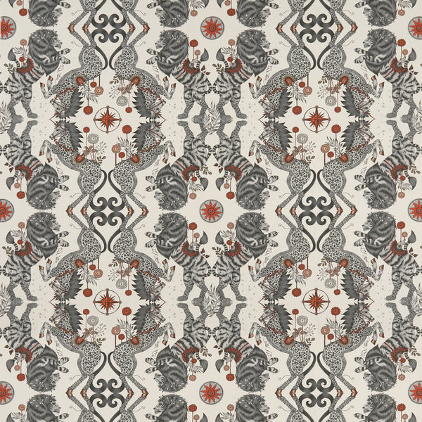 Caspian Linen - Nude Pink By Clarke And Clarke | Wilderie By Emma J Shipley For C&C |Animal/Insects Novelty Multipurpose Print