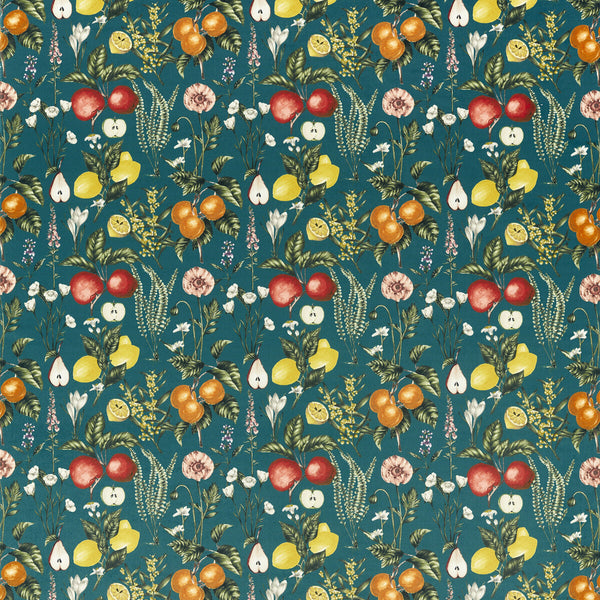 Sorento - Teal Velvet Teal By Clarke And Clarke | Clarke & Clarke Pomarium |Botanical & Floral  Multipurpose Print