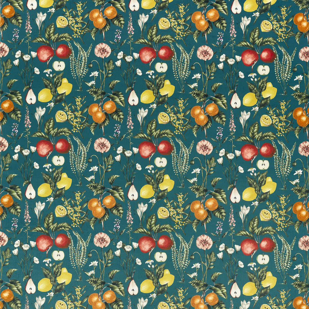 Samples and Purchasing available for Sorento - Teal Velvet Teal By Clarke And Clarke | Clarke & Clarke Pomarium |Botanical & Floral  Multipurpose Print at Designer Wallcoverings and Fabrics