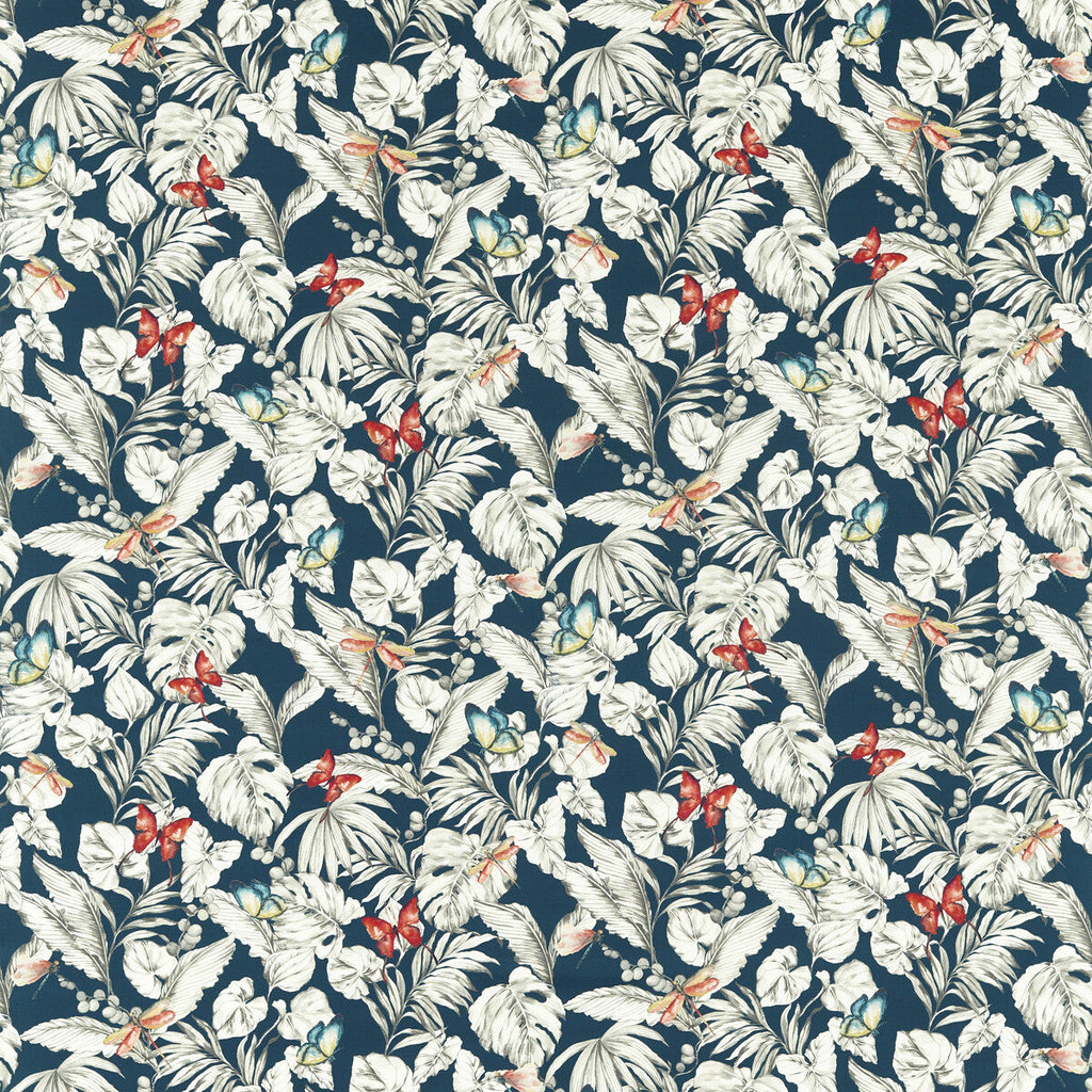 Samples and Purchasing available for Acadia - Midnight Dark Blue By Clarke And Clarke | Amazonia By Studio G For C&C |Botanical & Floral  Multipurpose Print at Designer Wallcoverings and Fabrics