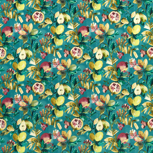 Fruta - Teal Velvet Multi By Clarke And Clarke | Amazonia By Studio G For C&C |Botanical & Floral  Multipurpose Print