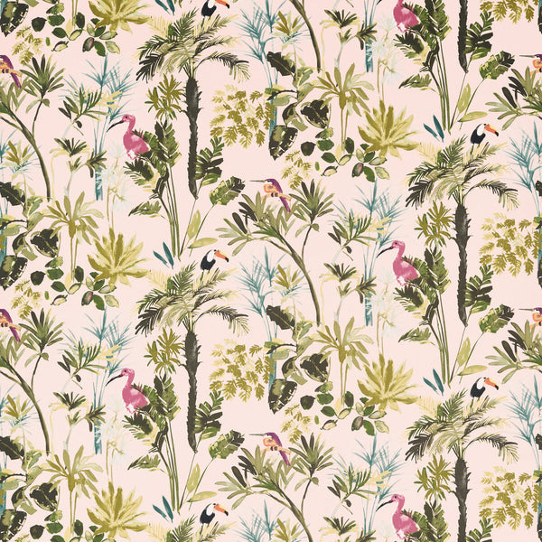 Palm - Blush Velvet Pink By Clarke And Clarke | Amazonia By Studio G For C&C |Animal/Insects Botanical & Floral Multipurpose Print