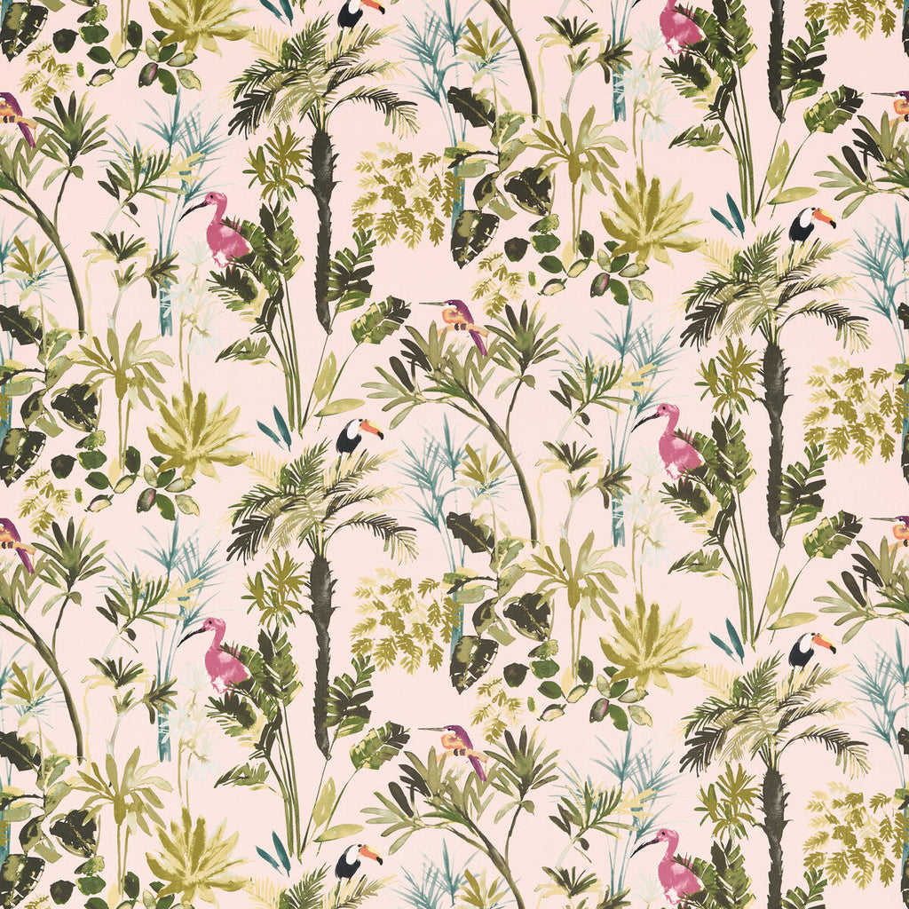 Samples and Purchasing available for Palm - Blush Velvet Pink By Clarke And Clarke | Amazonia By Studio G For C&C |Animal/Insects Botanical & Floral Multipurpose Print at Designer Wallcoverings and Fabrics