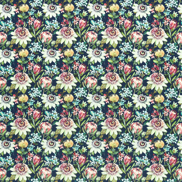 Paradise - Midnight Velvet Multi By Clarke And Clarke | Amazonia By Studio G For C&C |Botanical & Floral  Multipurpose Print
