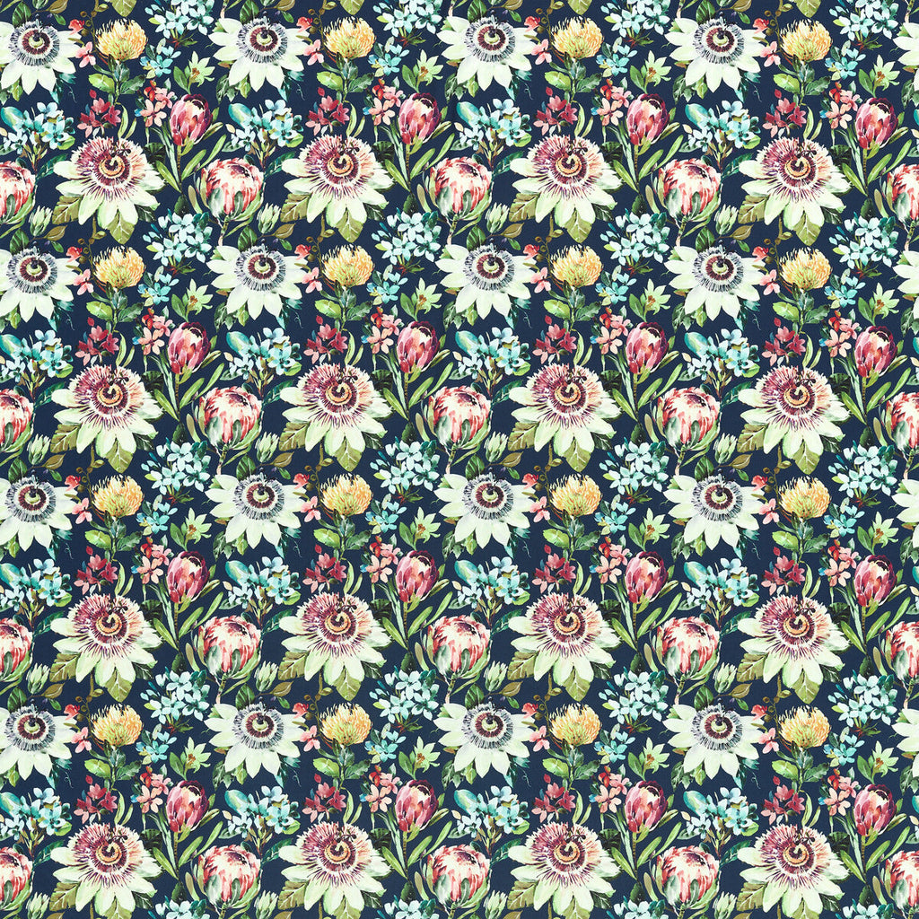 Samples and Purchasing available for Paradise - Midnight Velvet Multi By Clarke And Clarke | Amazonia By Studio G For C&C |Botanical & Floral  Multipurpose Print at Designer Wallcoverings and Fabrics