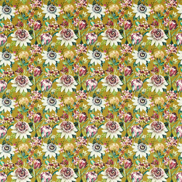 Paradise - Ochre Velvet Multi By Clarke And Clarke | Amazonia By Studio G For C&C |Botanical & Floral  Multipurpose Print