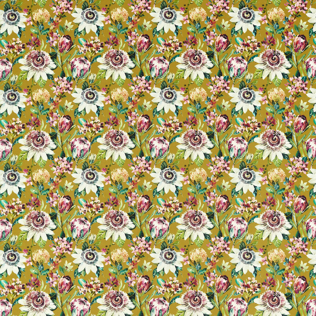 Samples and Purchasing available for Paradise - Ochre Velvet Multi By Clarke And Clarke | Amazonia By Studio G For C&C |Botanical & Floral  Multipurpose Print at Designer Wallcoverings and Fabrics