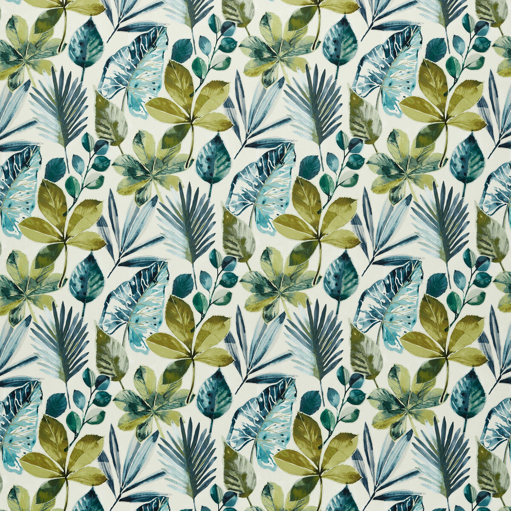 Samples and Purchasing available for Rainforest - Glade Velvet Blue By Clarke And Clarke | Amazonia By Studio G For C&C |Botanical & Floral  Multipurpose Print at Designer Wallcoverings and Fabrics