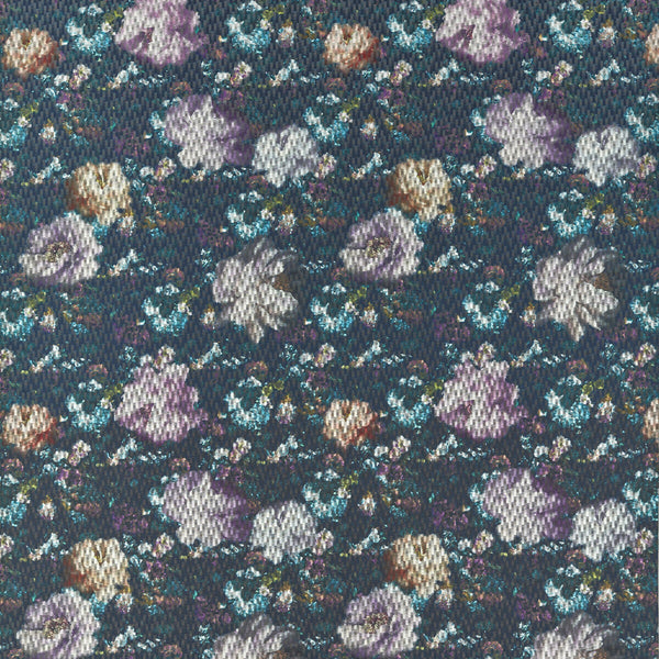 Camile - Midnight Dark Blue By Clarke And Clarke | Clarke & Clarke Fusion |Botanical & Floral  Drapery Print