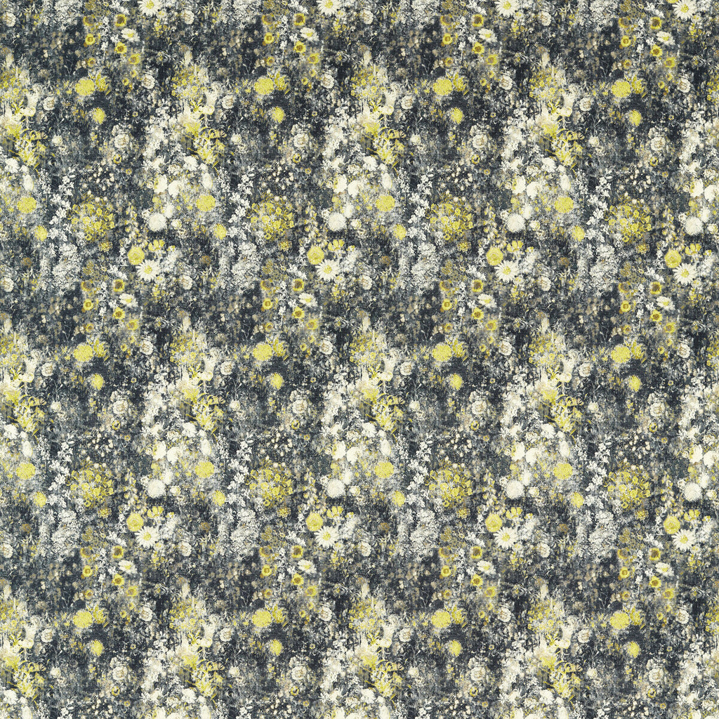 Samples and Purchasing available for Rosedene - Charcoal/Chartreuse Charcoal By Clarke And Clarke | Country Escape By Studio G For C&C |Botanical & Floral  Multipurpose Print at Designer Wallcoverings and Fabrics
