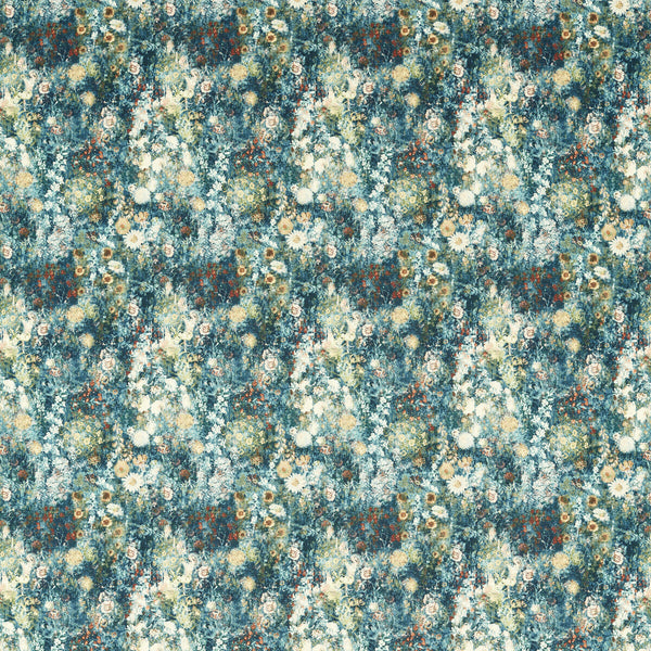 Rosedene - Denim/Spice Blue By Clarke And Clarke | Country Escape By Studio G For C&C |Botanical & Floral  Multipurpose Print