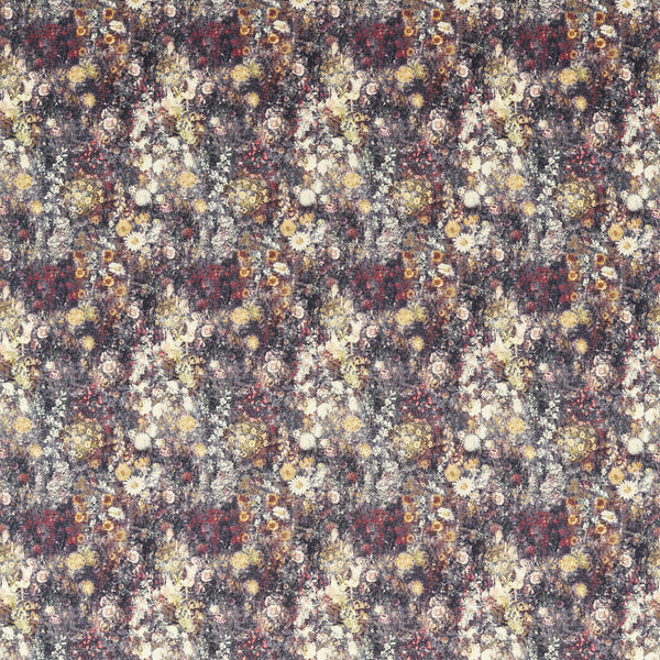 Rosedene - Raspberry/Ochre Plum By Clarke And Clarke | Country Escape By Studio G For C&C |Botanical & Floral  Multipurpose Print