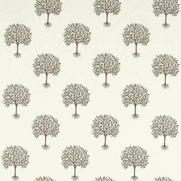 Bergamot - Blush/Linen Multi By Clarke And Clarke | Clarke & Clarke Vintage |Botanical & Floral Texture Drapery Embroidery