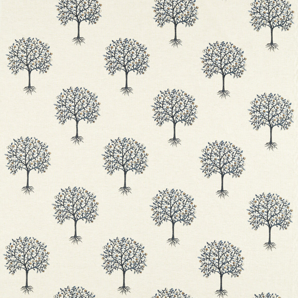 Samples and Purchasing available for Bergamot - Denim/Midnight Blue By Clarke And Clarke | Clarke & Clarke Vintage |Botanical & Floral Texture Drapery Embroidery at Designer Wallcoverings and Fabrics