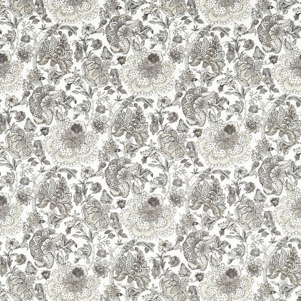 Lucienne - Charcoal/Linen Charcoal By Clarke And Clarke | Clarke & Clarke Vintage |Botanical & Floral  Multipurpose Print