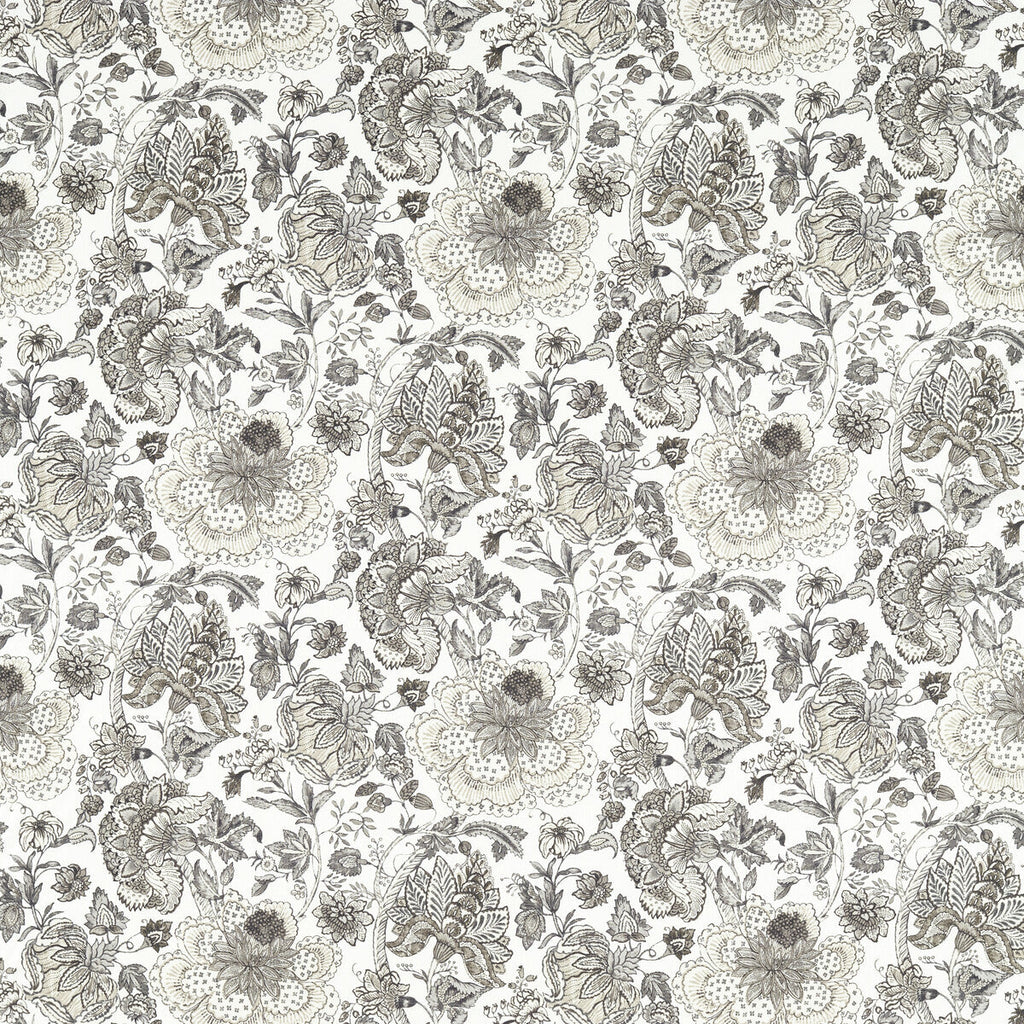 Samples and Purchasing available for Lucienne - Charcoal/Linen Charcoal By Clarke And Clarke | Clarke & Clarke Vintage |Botanical & Floral  Multipurpose Print at Designer Wallcoverings and Fabrics