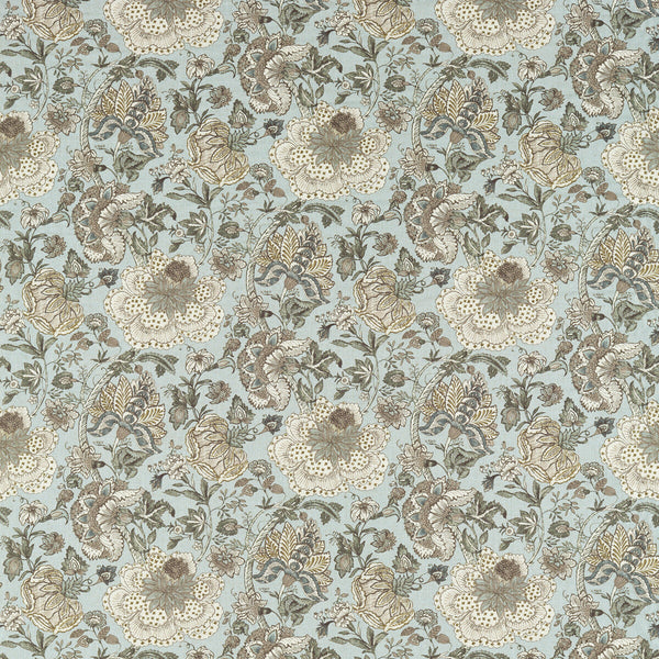 Lucienne - Mineral Turquoise By Clarke And Clarke | Clarke & Clarke Vintage |Botanical & Floral  Multipurpose Print