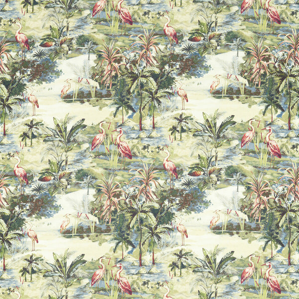Habitat - Lagoon Turquoise By Clarke And Clarke | Clarke & Clarke Vintage |Animal/Insects Botanical & Floral Multipurpose Print