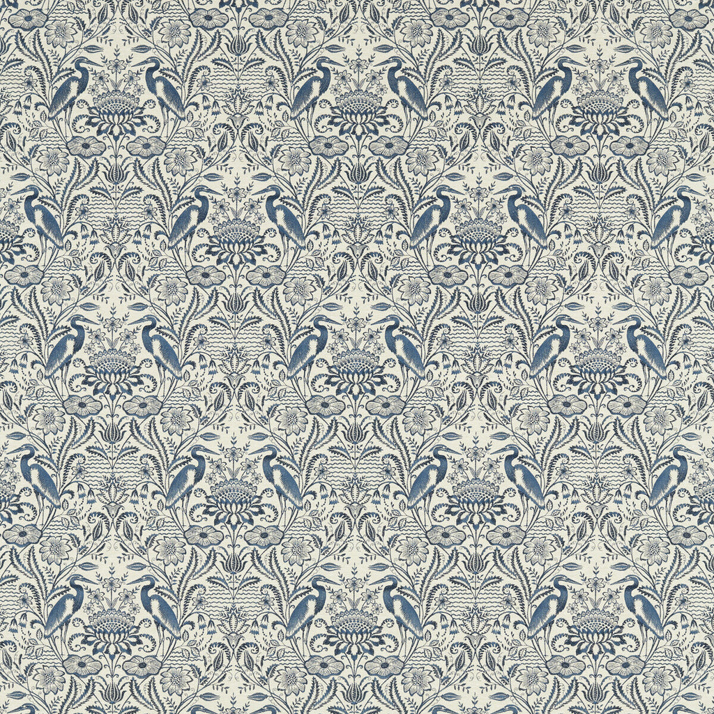 Samples and Purchasing available for Nakuru - Midnight/Linen Blue By Clarke And Clarke | Clarke & Clarke Vintage |Botanical & Floral Texture Drapery Embroidery at Designer Wallcoverings and Fabrics