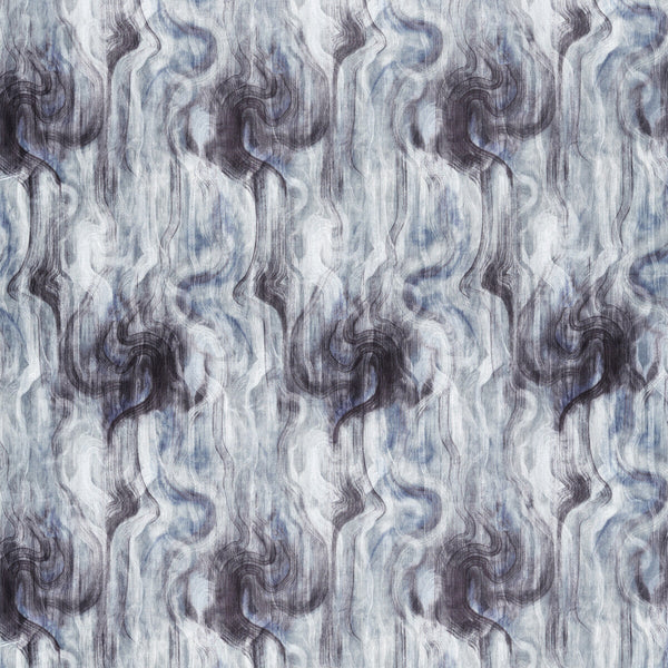 Tessuto - Midnight/Silver Blue By Clarke And Clarke | Clarke & Clarke Dimora |Modern  Drapery Print