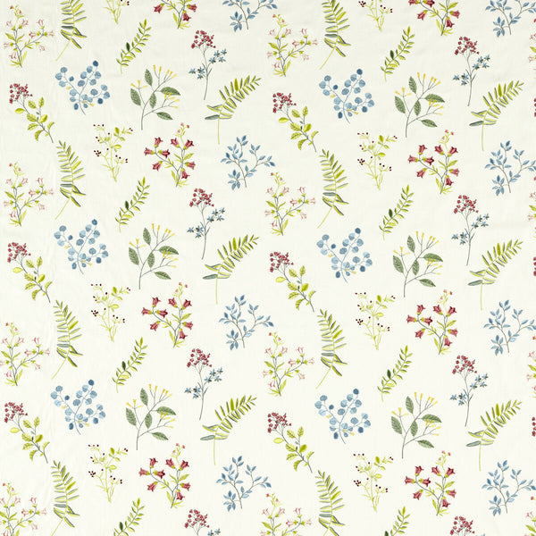 Brigitte - Summer Multi By Clarke And Clarke | Clarke & Clarke Pavilion |Botanical & Floral Texture Drapery Embroidery