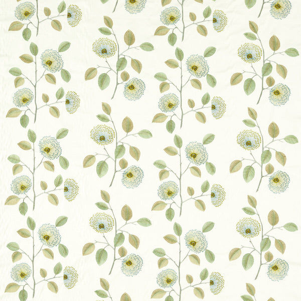 Monique - Apple/Mineral Green By Clarke And Clarke | Clarke & Clarke Pavilion |Botanical & Floral Texture Drapery Embroidery