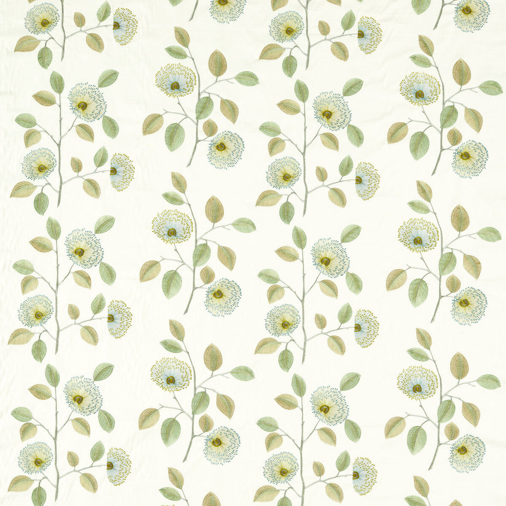 Samples and Purchasing available for Monique - Apple/Mineral Green By Clarke And Clarke | Clarke & Clarke Pavilion |Botanical & Floral Texture Drapery Embroidery at Designer Wallcoverings and Fabrics