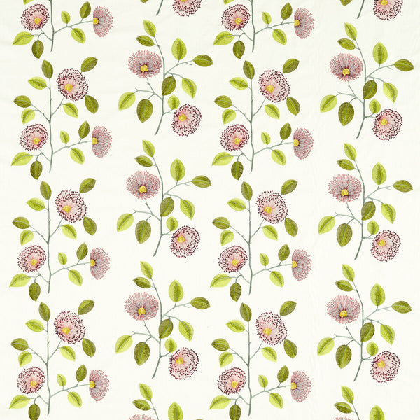 Monique - Summer Multi By Clarke And Clarke | Clarke & Clarke Pavilion |Botanical & Floral Texture Drapery Embroidery