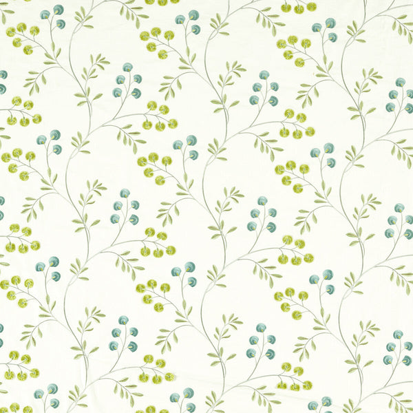 Rochelle - Apple/Mineral Green By Clarke And Clarke | Clarke & Clarke Pavilion |Botanical & Floral Texture Drapery Embroidery