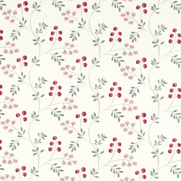 Rochelle - Blush/Raspberry Pink By Clarke And Clarke | Clarke & Clarke Pavilion |Botanical & Floral Texture Drapery Embroidery