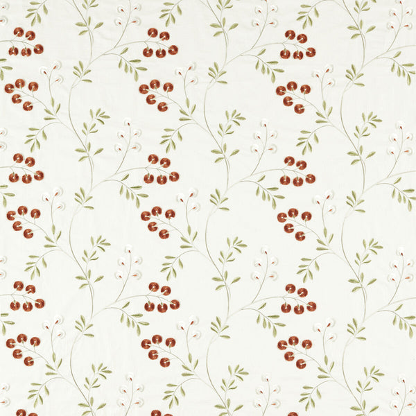Rochelle - Spice Rust By Clarke And Clarke | Clarke & Clarke Pavilion |Botanical & Floral Texture Drapery Embroidery