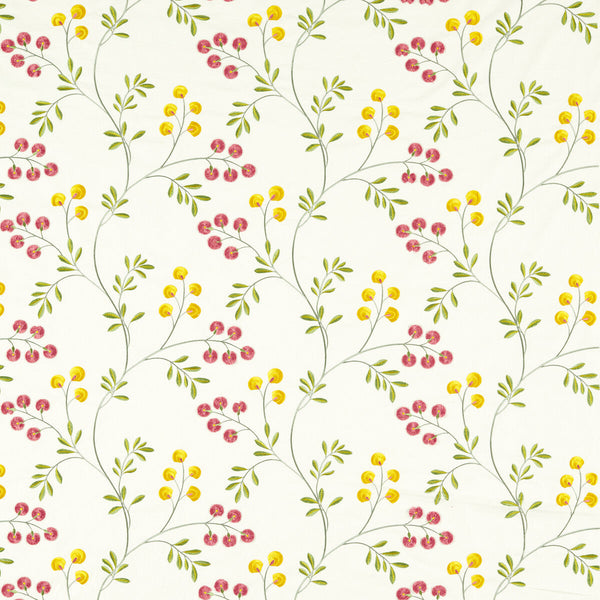 Rochelle - Summer Multi By Clarke And Clarke | Clarke & Clarke Pavilion |Botanical & Floral Texture Drapery Embroidery