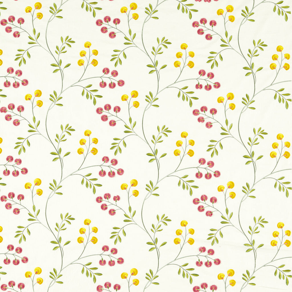 Samples and Purchasing available for Rochelle - Summer Multi By Clarke And Clarke | Clarke & Clarke Pavilion |Botanical & Floral Texture Drapery Embroidery at Designer Wallcoverings and Fabrics