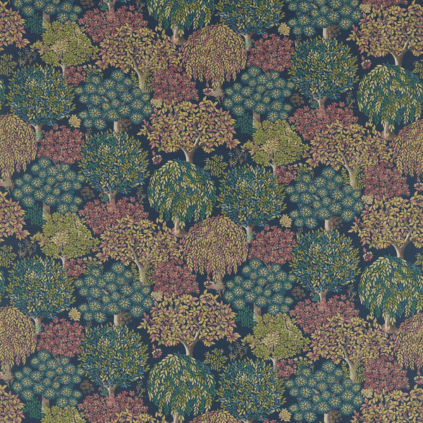 Tatton - Midnight Dark Blue By Clarke And Clarke | Country Escape By Studio G For C&C |Botanical & Floral  Multipurpose Print