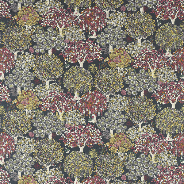 Tatton - Charcoal Multi By Clarke And Clarke | Country Escape By Studio G For C&C |Botanical & Floral  Multipurpose Print