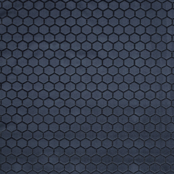 Hexa - Midnight Dark Blue By Clarke And Clarke | Illusion By Studio G For C&C | Geometric Upholstery Velvet