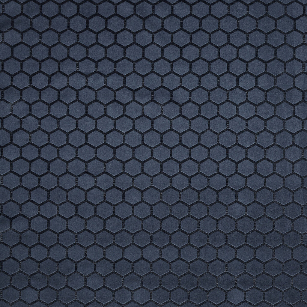 Samples and Purchasing available for Hexa - Midnight Dark Blue By Clarke And Clarke | Illusion By Studio G For C&C | Geometric Upholstery Velvet at Designer Wallcoverings and Fabrics