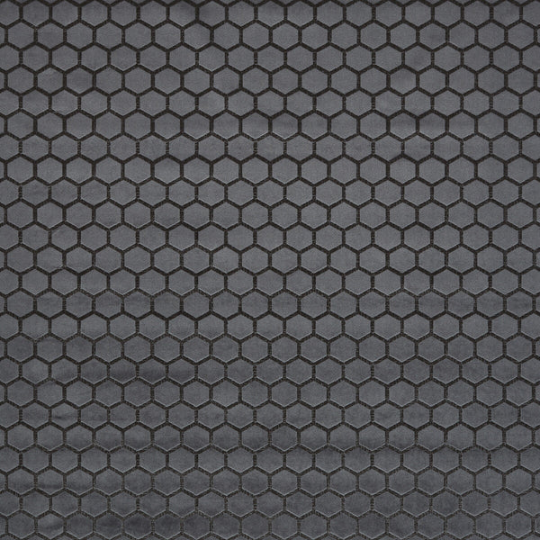 Hexa - Smoke Grey By Clarke And Clarke | Illusion By Studio G For C&C | Geometric Upholstery Velvet