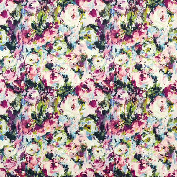 Kingsley - Summer Velvet Multi By Clarke And Clarke | Floral Flourish By Studio G For C&C |Botanical & Floral  Multipurpose Velvet