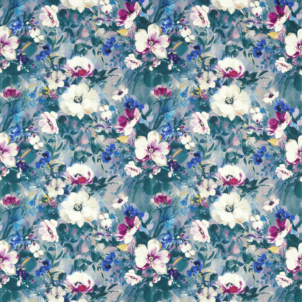 Samples and Purchasing available for Rugosa - Damson Velvet Purple By Clarke And Clarke | Floral Flourish By Studio G For C&C |Botanical & Floral  Multipurpose Velvet at Designer Wallcoverings and Fabrics