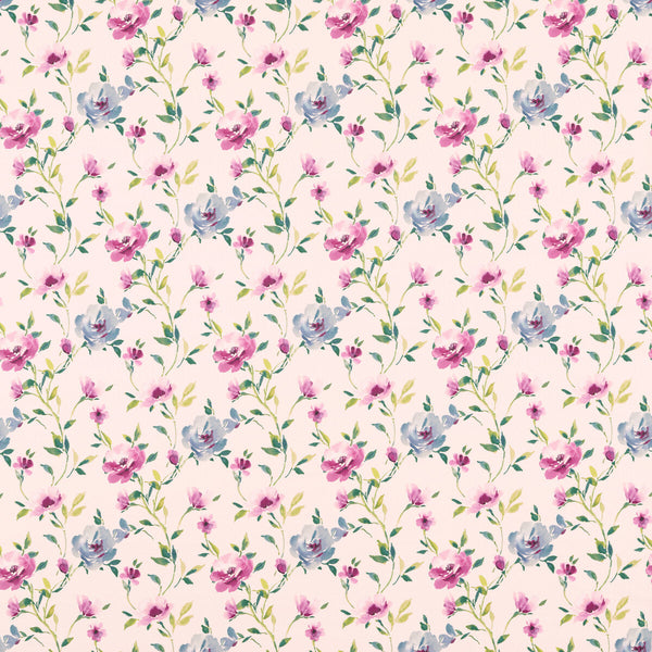 Serena - Damson Pink By Clarke And Clarke | Floral Flourish By Studio G For C&C |Botanical & Floral  Multipurpose Print