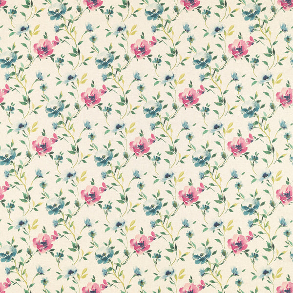 Serena - Linen/Forest Linen Beige By Clarke And Clarke | Floral Flourish By Studio G For C&C |Botanical & Floral  Multipurpose Print